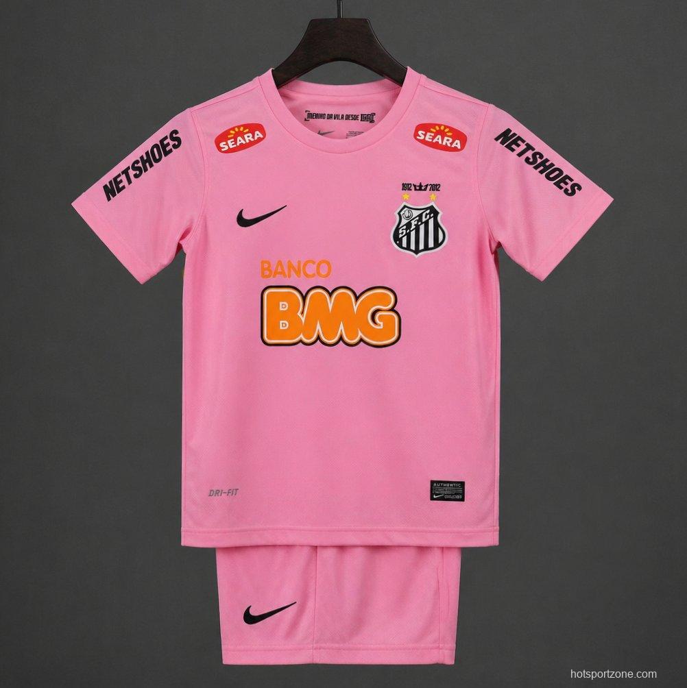 Retro 12/13 Kids Santos Away Pink Jersey