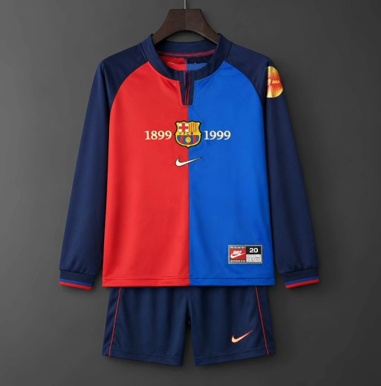 Retro 1899/1999 Kids Barcelona Centennial Long Sleeve Jersey