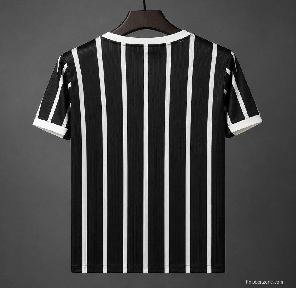 25/26 Corinthians Away Black White Pinstripes Jersey