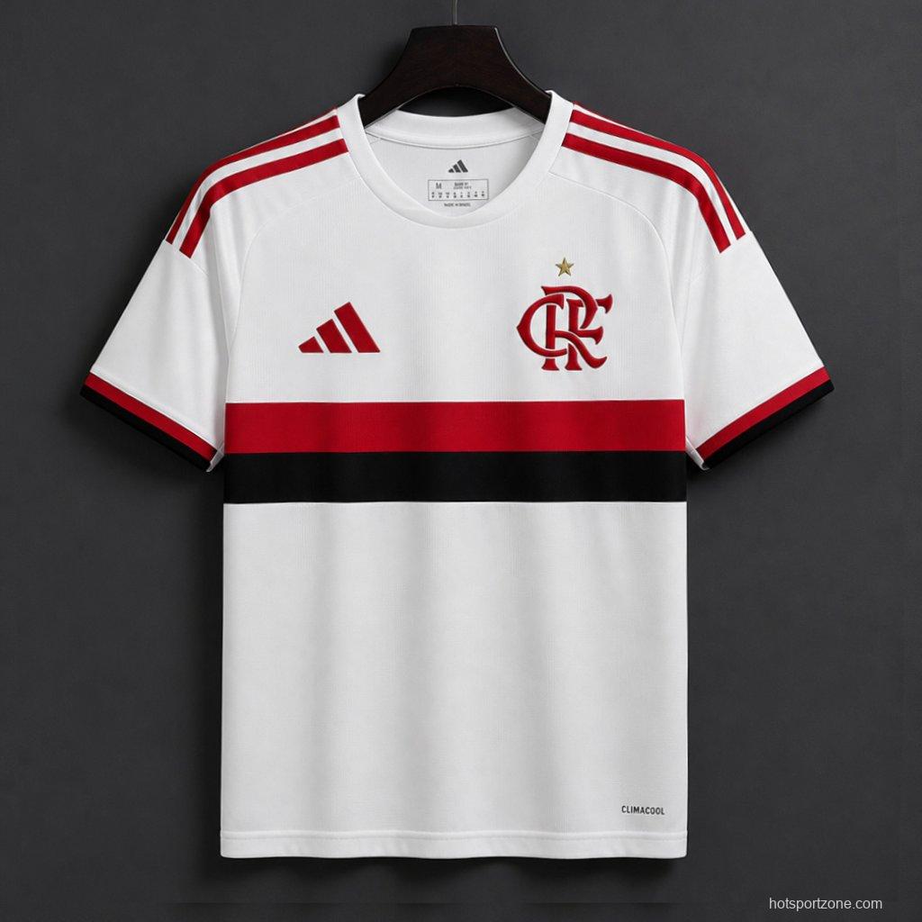 25/26 Flamengo 2025/26 Away White/Red/Black Jersey