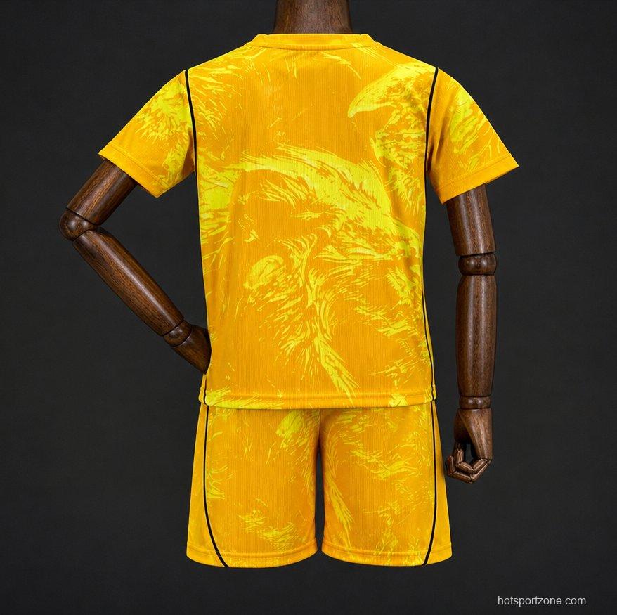 2026 Kids England Yellow Goalkeeper Jersey