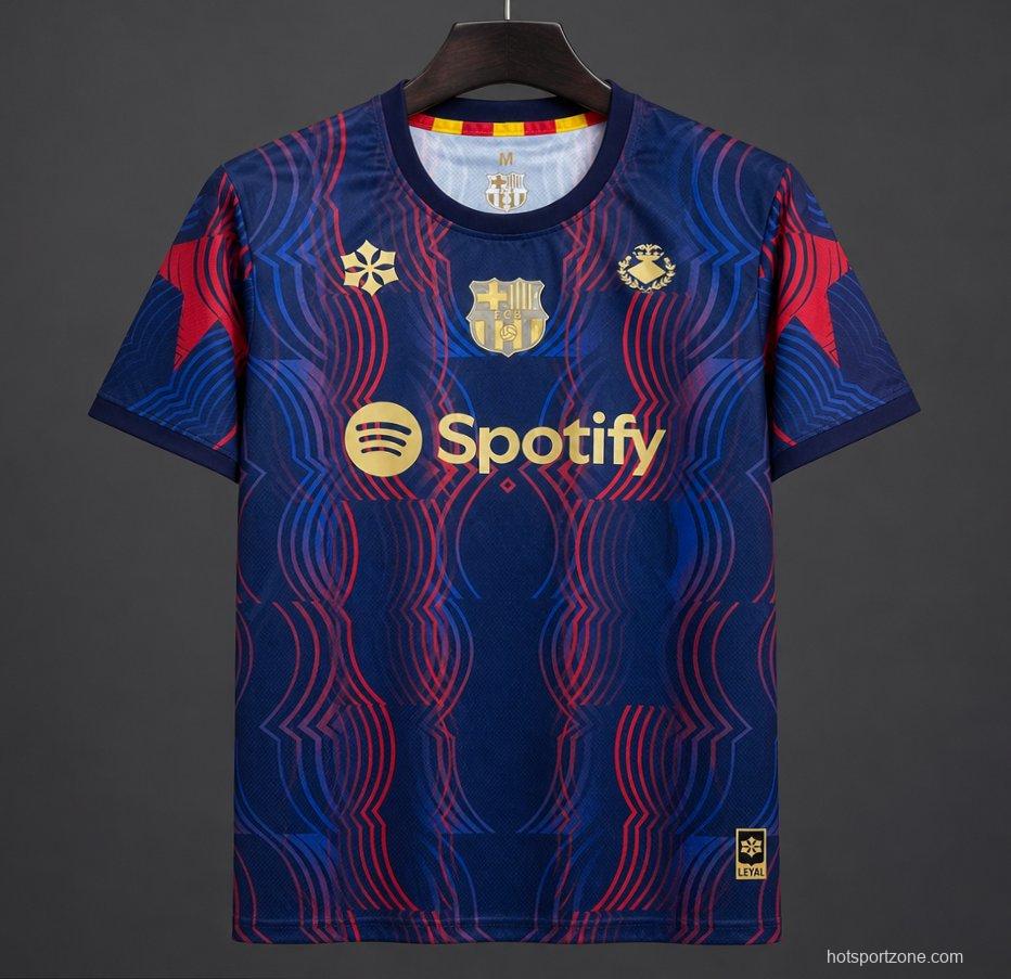 26/27 Barcelona Pre-Match Dark Blue/Red/Gold Jersey