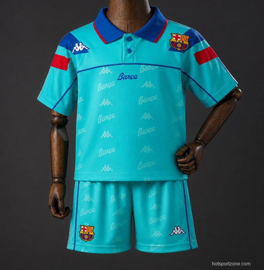 92/95 Kids Barcelona Away Retro Kit Jersey Size 16-28