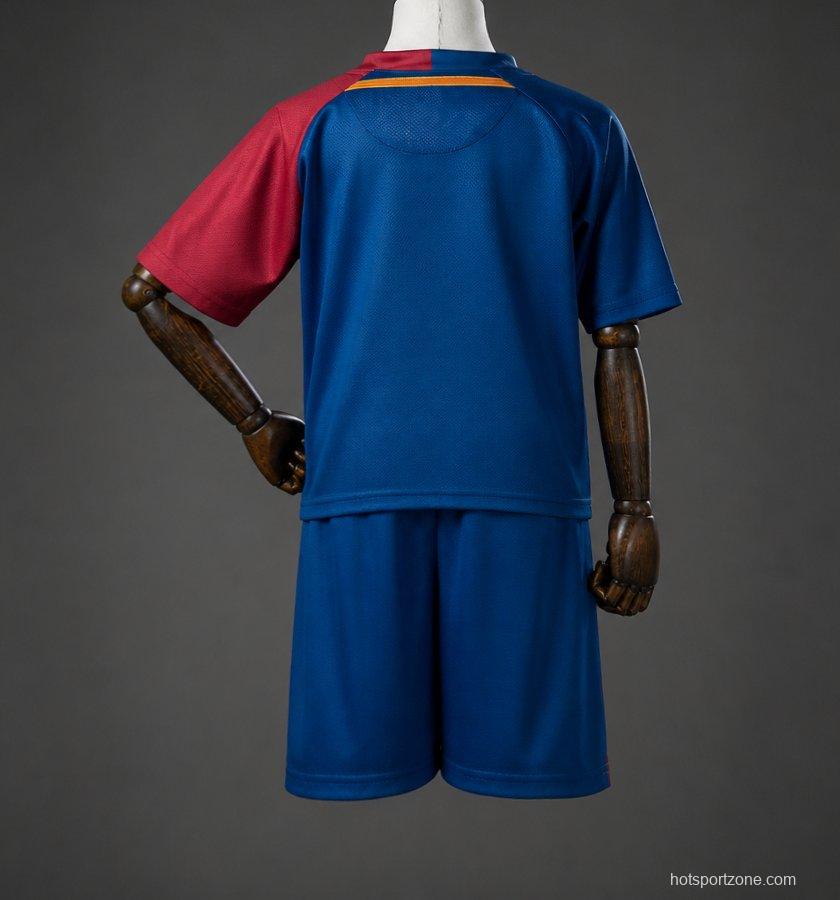 08/09 Kids Barcelona Home Retro Kit Jersey Size 16-28
