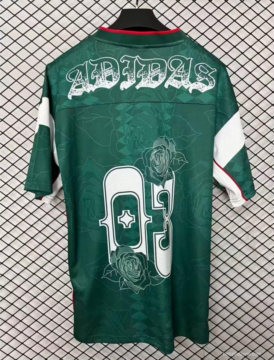 26/27 Adidas Originals Roses Mesh Green Vintage Style Jersey