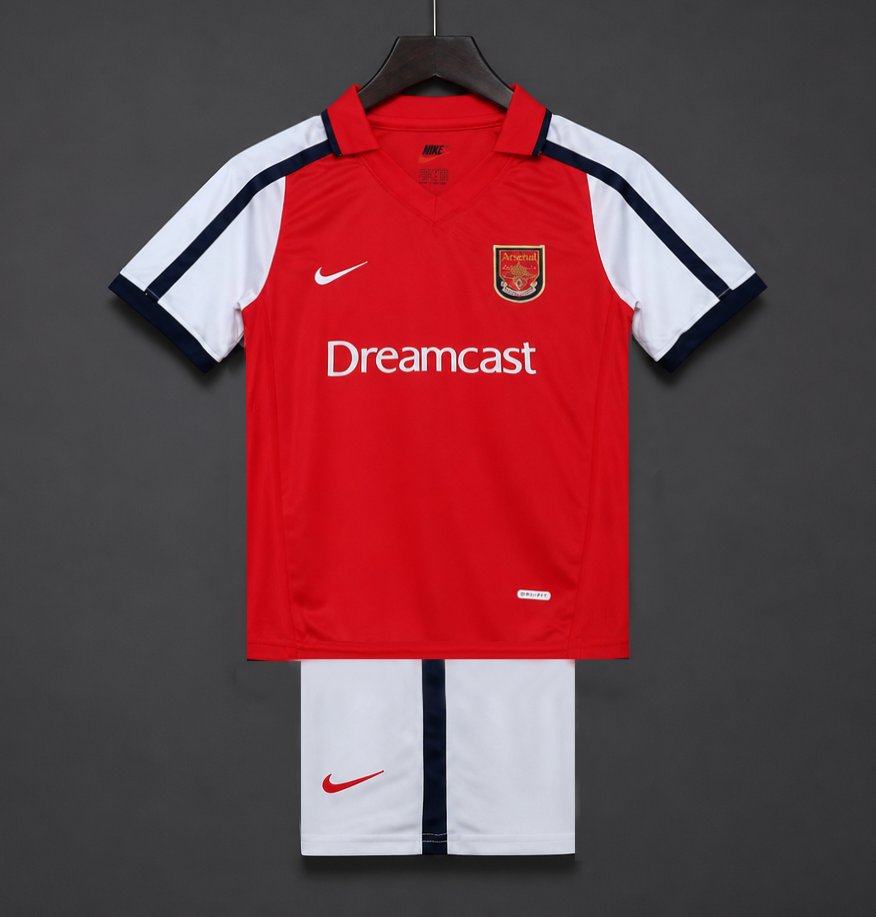 Retro 01/02 Kids Arsenal Red & White Home Jersey