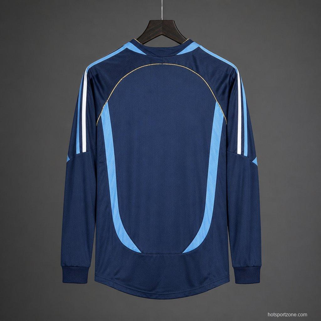 Retro 2006 Argentina Away Long SLeeve Jersey