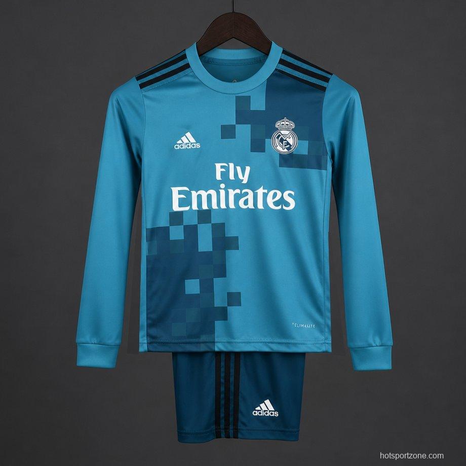 Retro Kids 17/18 Real Madrid Third Long Sleeve Jersey
