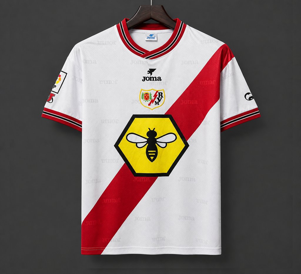 Retro 99/00 Rayo Vallecano Home Jersey