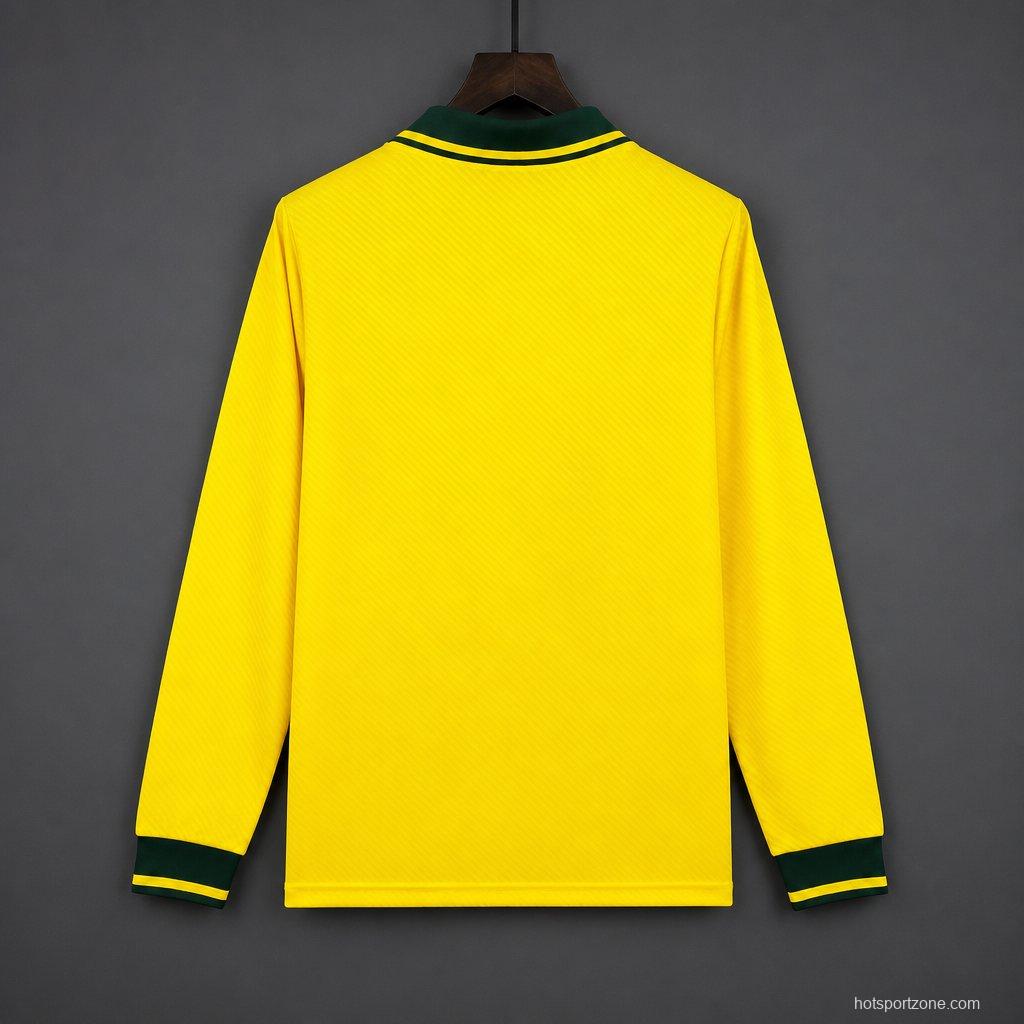 Retro 1994 Brazil Home Long Sleeve Yellow Jersey