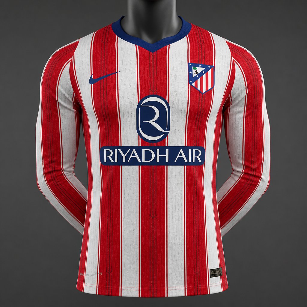 26/27 Atletico Madrid Home Long Sleeve Jersey