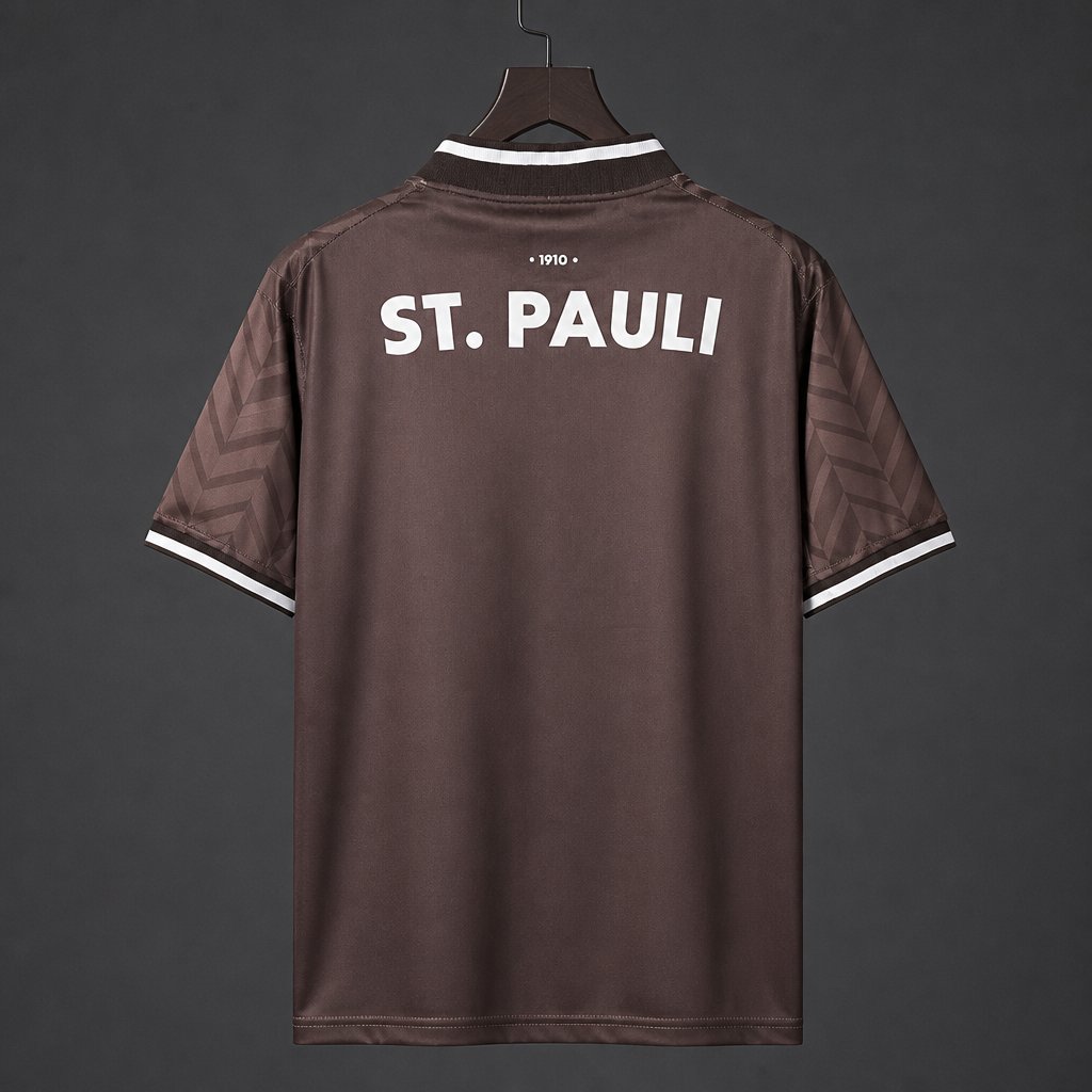 26/27 FC St. Pauli Brown with Chevron Pattern Home Jersey