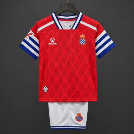 26/27 Kids RCD Espanyol Away Red Jersey