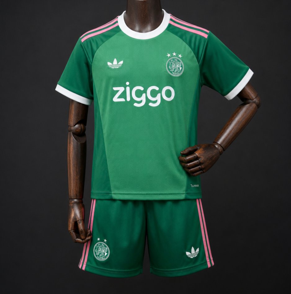 26/27 Kids Ajax Green Goalkeeper Jersey Kit