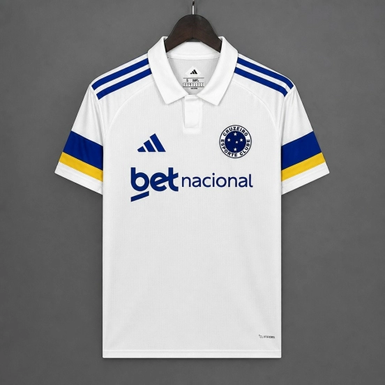 26/27 Cruzeiro Esporte Clube White with Blue  Sleeve Away Jersey