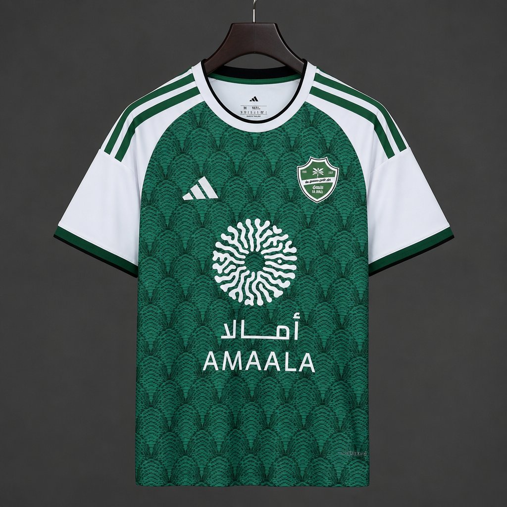 26/27 Al-Ahli Saudi FC Green with White Sleeve & Scale Pattern Home Jersey