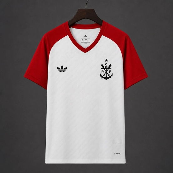 26/27 Club de Regatas Flamengo White with Red Sleeve Originals Away Jersey
