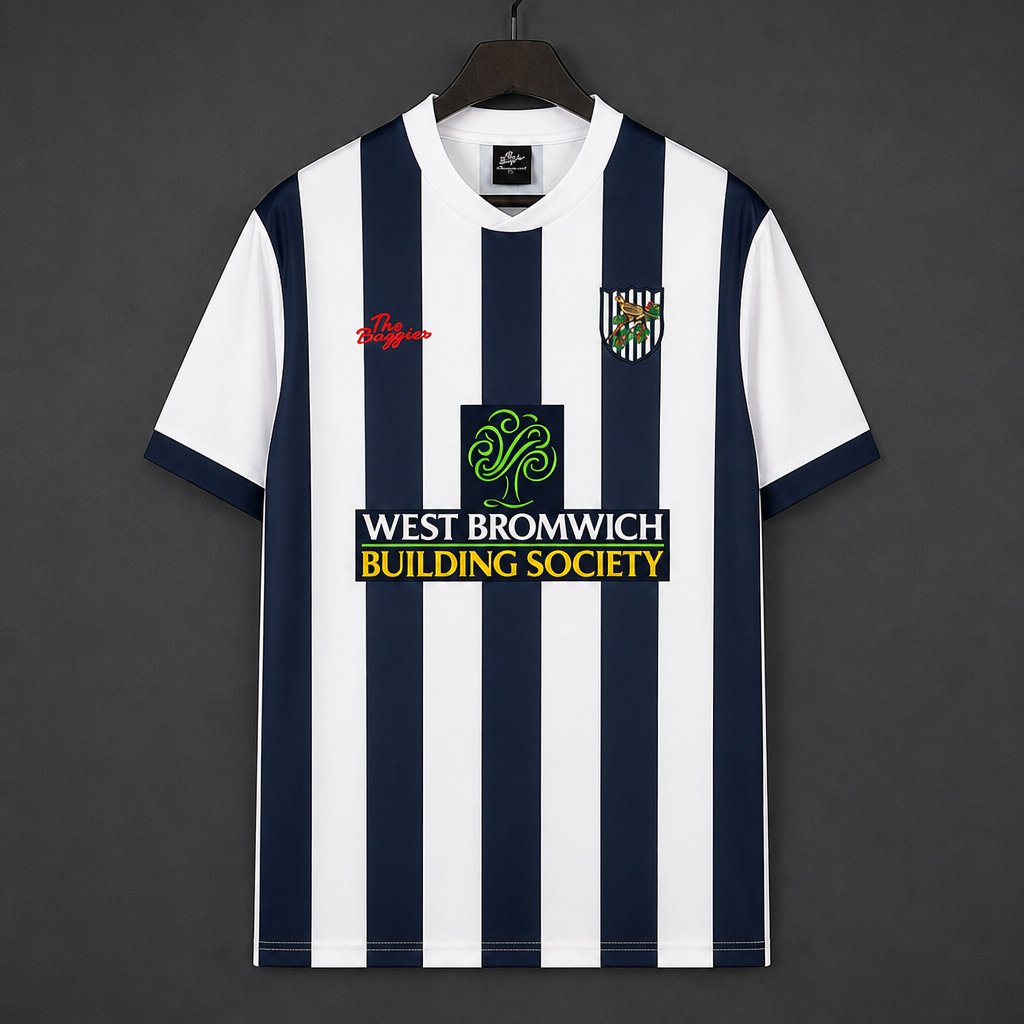 Retro 02/03 West Bromwich Albion Home White Stripes Jersey