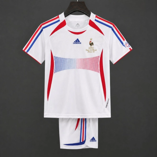 Retro Kids 2006 France White Away Jersey