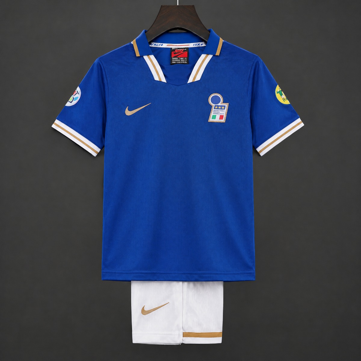 Retro Kids 1996 Italy Home Blue Jersey