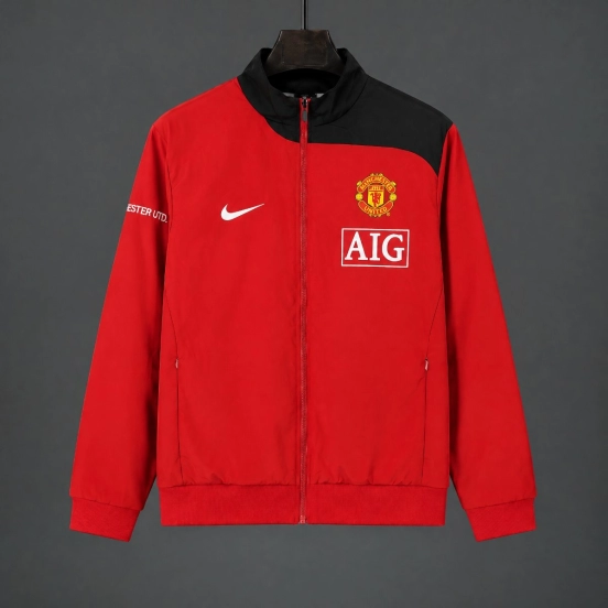 Retro 07/08 Manchester United Red Full Zipper Windbreaker